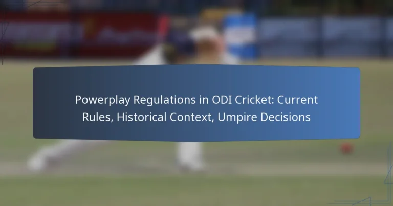 Powerplay Regulations in ODI Cricket: Current Rules, Historical Context, Umpire Decisions