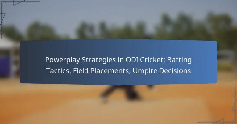Powerplay Strategies in ODI Cricket: Batting Tactics, Field Placements, Umpire Decisions